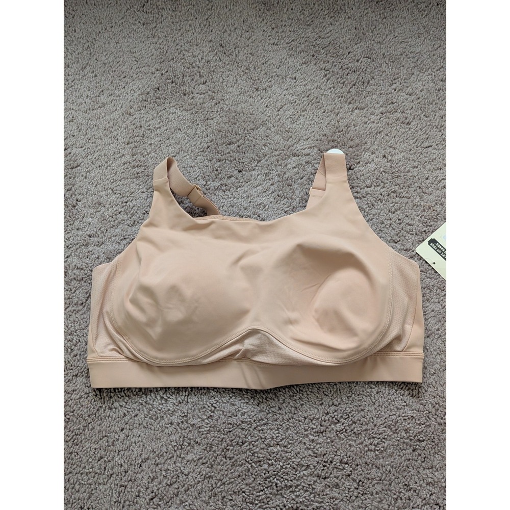 Duluth Women's Plus Adjustabust High Impact Bra Plus Size 20W Toasted Almond